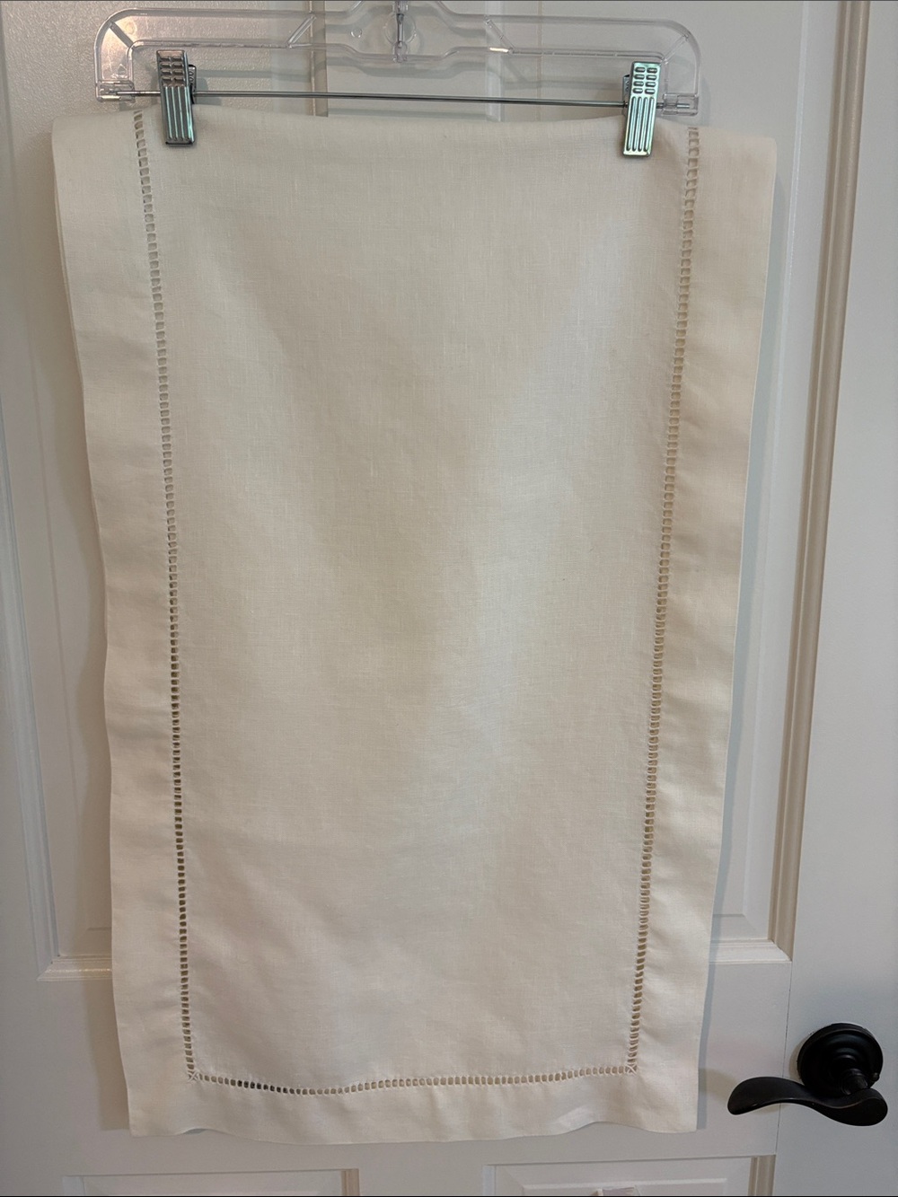 Pottery Barn Belgian Linen Table Runner in Classic Ivory - 16” X 108”